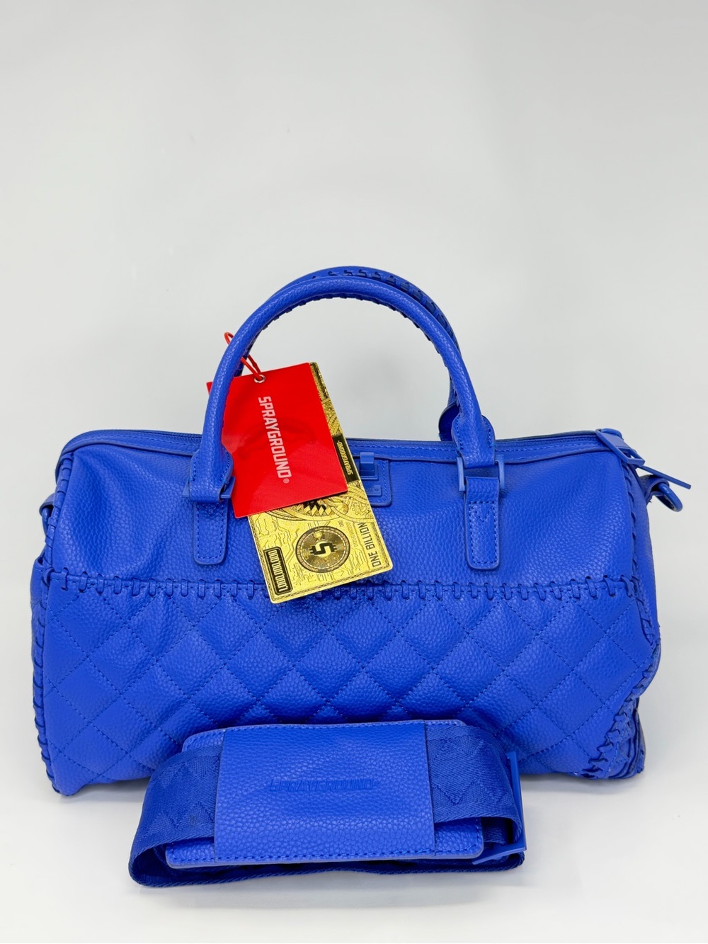 Sprayground Limited Edition Blue Quilted Mini Duffle Bag Crossbody NWT